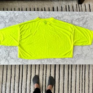 Oversized crop top t-shirt in neon yellow